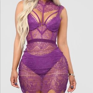 Purple lace dress